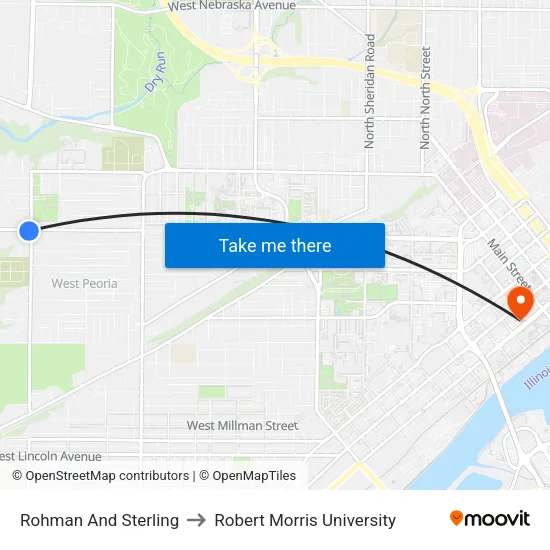 Rohman And Sterling to Robert Morris University map
