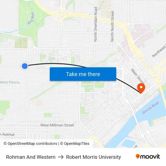 Rohman And Western to Robert Morris University map