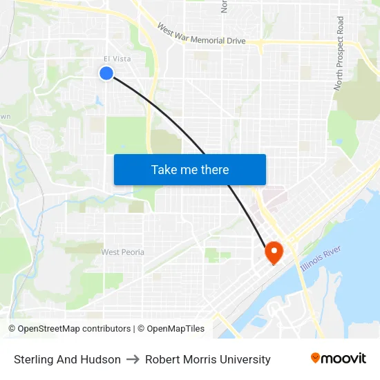 Sterling And Hudson to Robert Morris University map