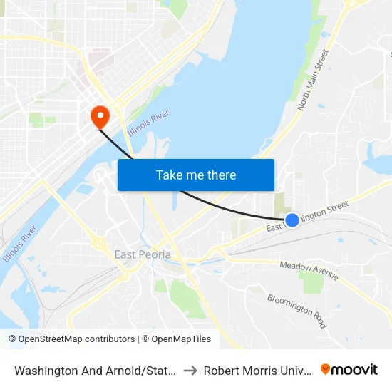 Washington And Arnold/State Farm to Robert Morris University map
