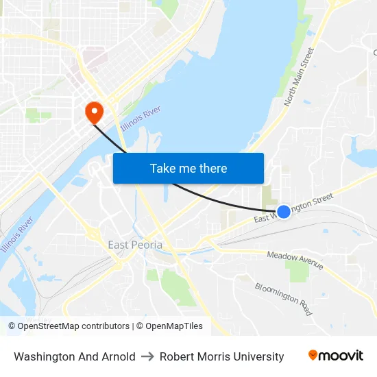 Washington And Arnold to Robert Morris University map