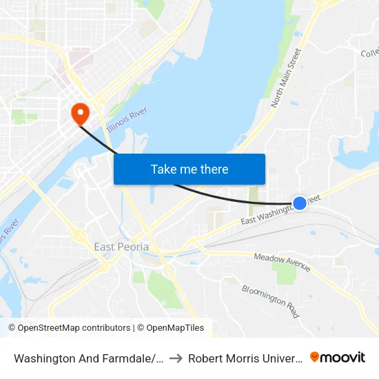Washington And Farmdale/Cvs to Robert Morris University map