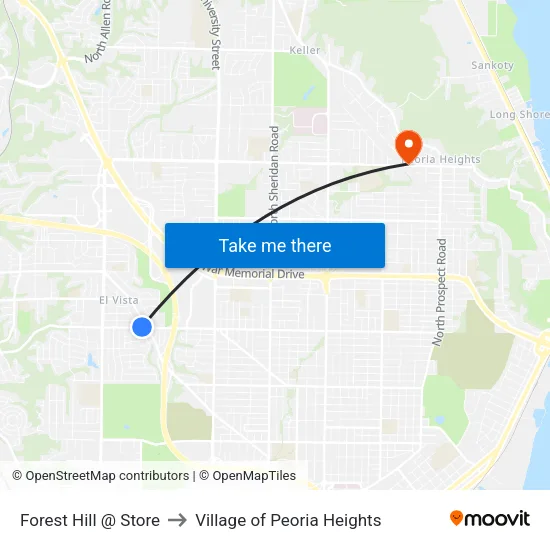Forest Hill @ Store to Village of Peoria Heights map