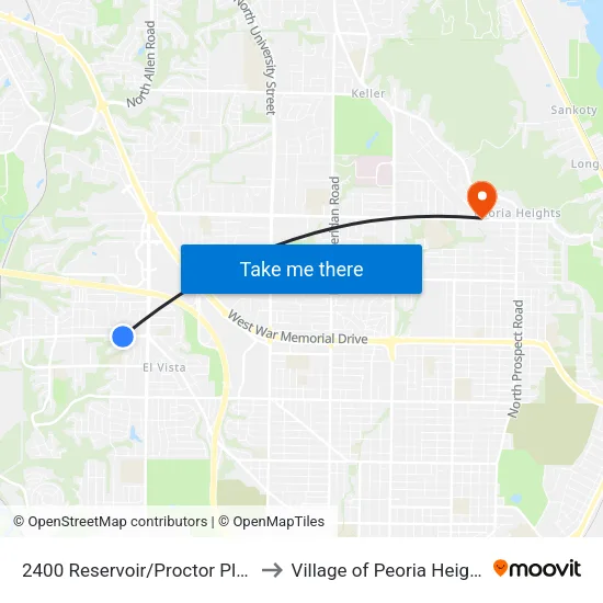 2400 Reservoir/Proctor Place to Village of Peoria Heights map