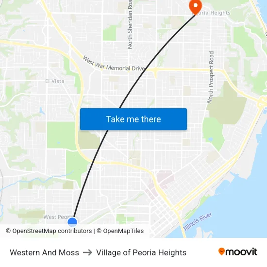 Western And Moss to Village of Peoria Heights map