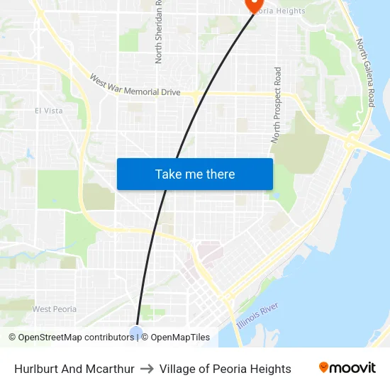 Hurlburt And Mcarthur to Village of Peoria Heights map