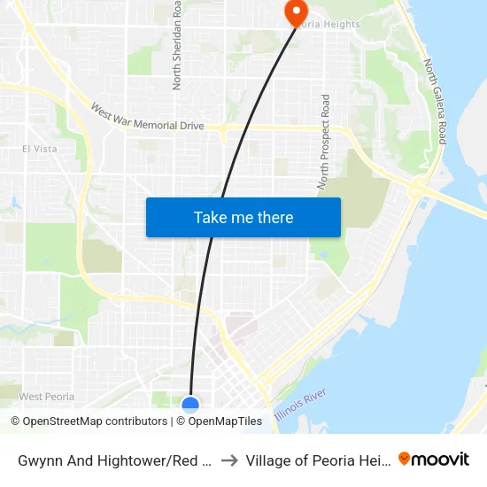 Gwynn And Hightower/Red Cross to Village of Peoria Heights map