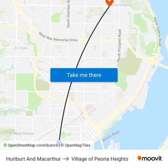 Hurlburt And Macarthur to Village of Peoria Heights map