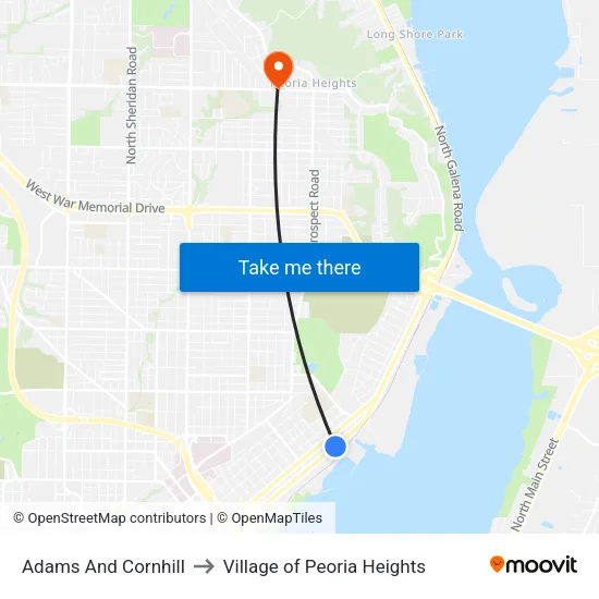 Adams And Cornhill to Village of Peoria Heights map
