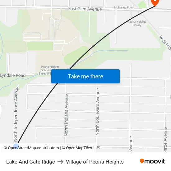 Lake And Gate Ridge to Village of Peoria Heights map