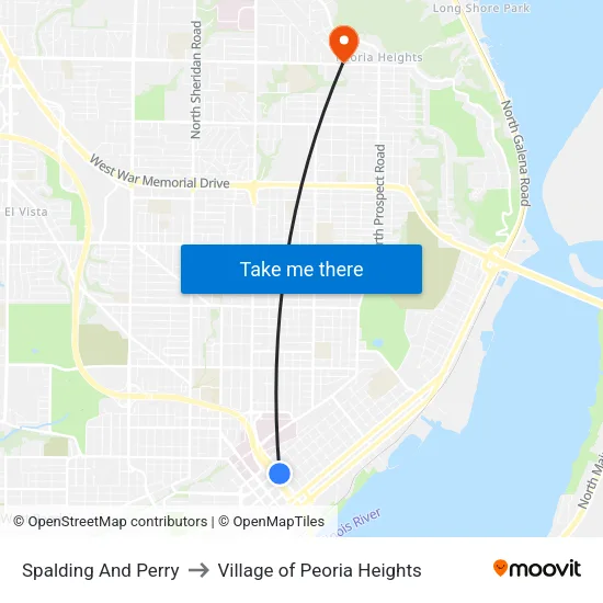 Spalding And Perry to Village of Peoria Heights map