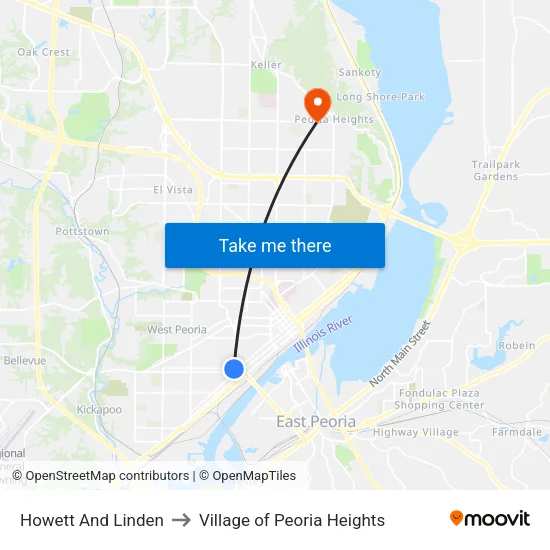 Howett And Linden to Village of Peoria Heights map