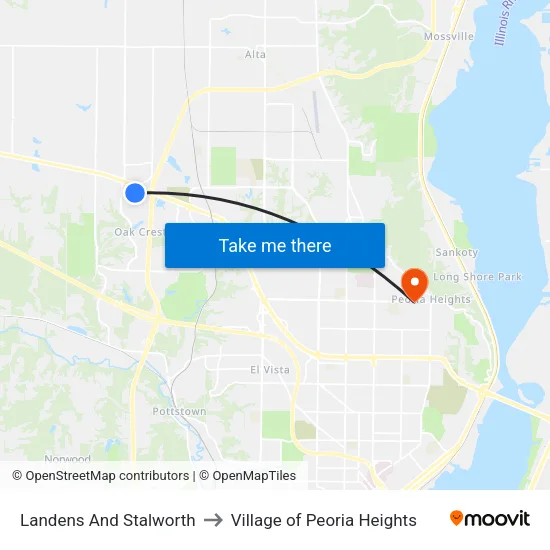 Landens And Stalworth to Village of Peoria Heights map