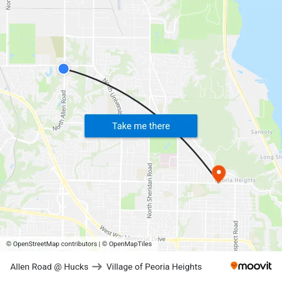 Allen Road @ Hucks to Village of Peoria Heights map