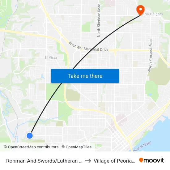Rohman And Swords/Lutheran Social Servic to Village of Peoria Heights map