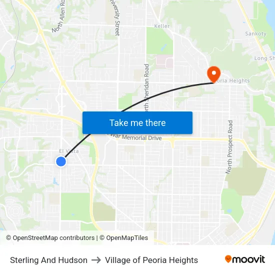Sterling And Hudson to Village of Peoria Heights map