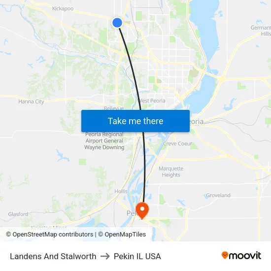 Landens And Stalworth to Pekin IL USA map