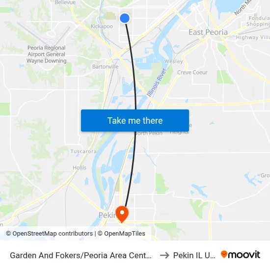 Garden And Fokers/Peoria Area Center For to Pekin IL USA map