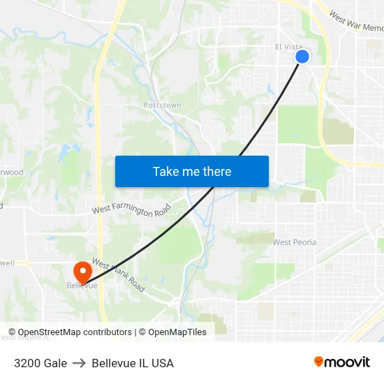 3200 Gale to Bellevue IL USA map