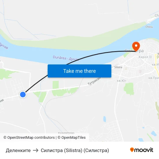 Деленките to Силистра (Silistra) (Силистра) map