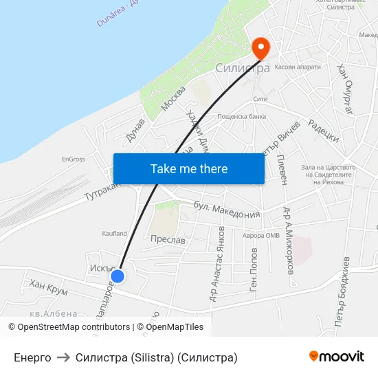 Енерго to Силистра (Silistra) (Силистра) map