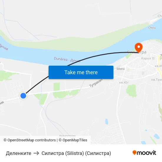 Деленките to Силистра (Silistra) (Силистра) map