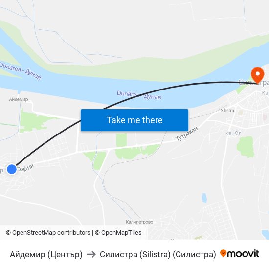 Айдемир (Център) to Силистра (Silistra) (Силистра) map