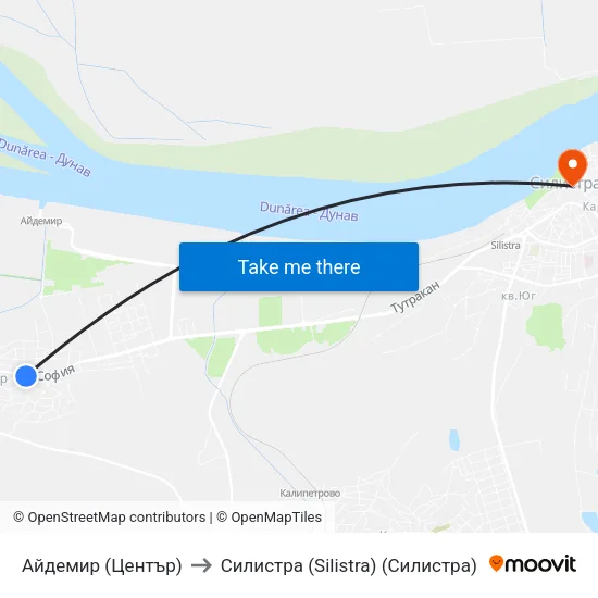 Айдемир (Център) to Силистра (Silistra) (Силистра) map