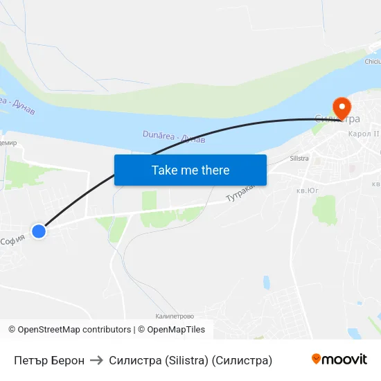 Петър Берон to Силистра (Silistra) (Силистра) map