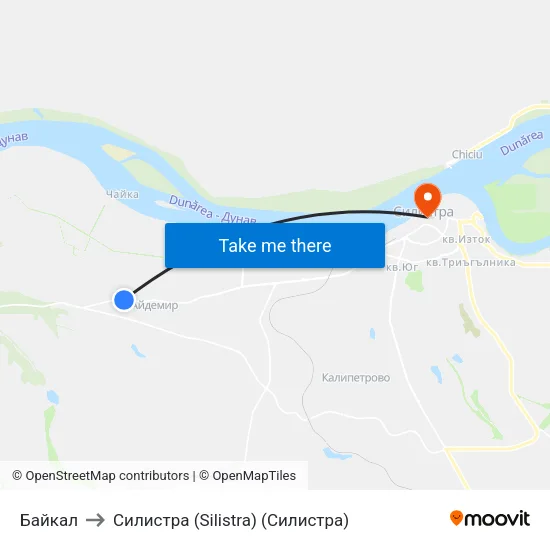 Байкал to Силистра (Silistra) (Силистра) map