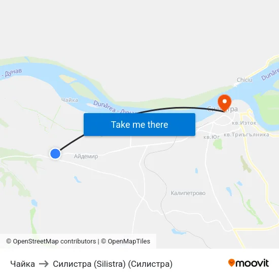 Чайка to Силистра (Silistra) (Силистра) map