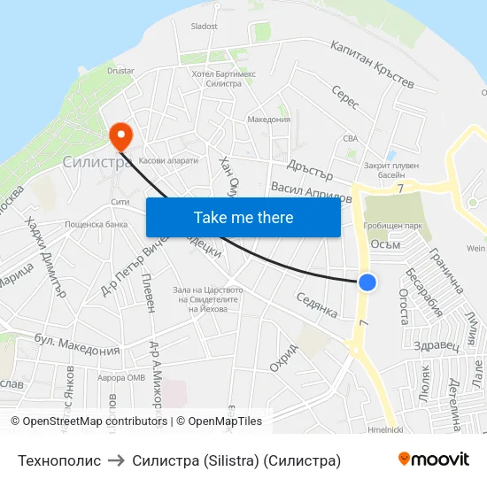 Технополис to Силистра (Silistra) (Силистра) map