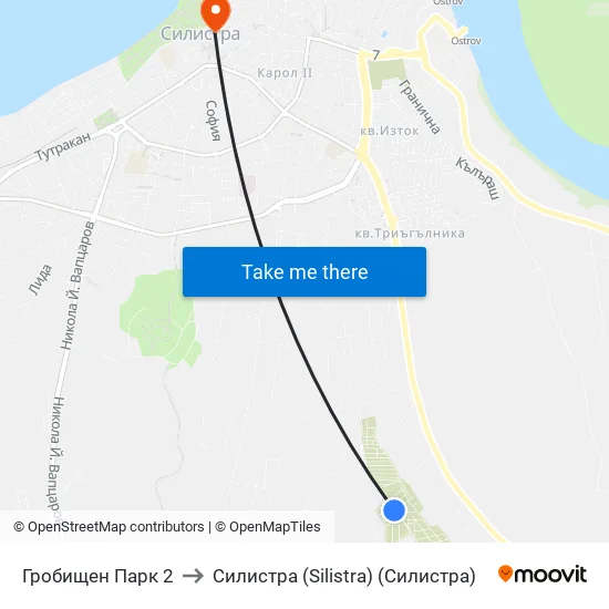 Гробищен Парк 2 to Силистра (Silistra) (Силистра) map