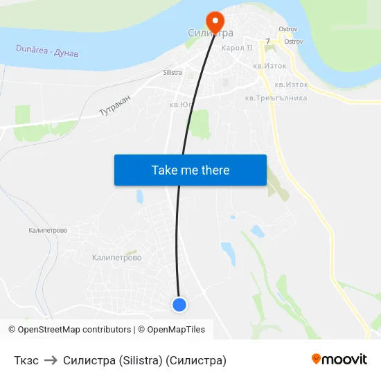 Ткзс to Силистра (Silistra) (Силистра) map
