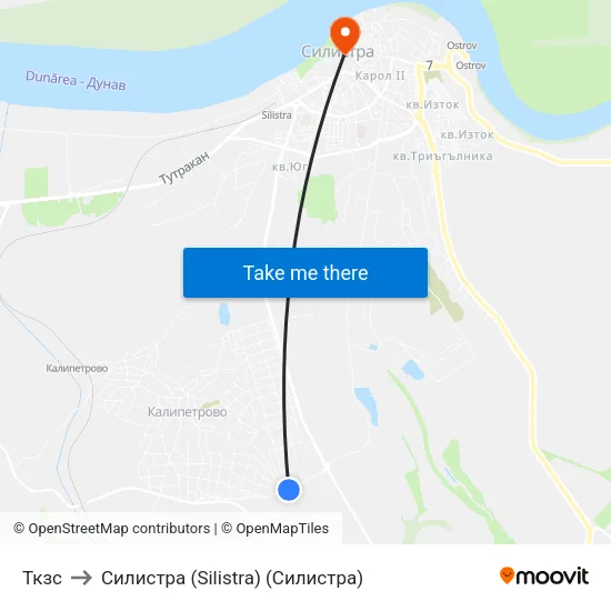 Ткзс to Силистра (Silistra) (Силистра) map