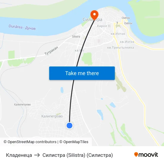 Кладенеца to Силистра (Silistra) (Силистра) map