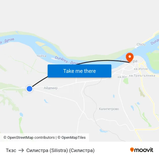 Ткзс to Силистра (Silistra) (Силистра) map