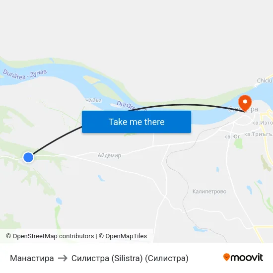 Манастира to Силистра (Silistra) (Силистра) map