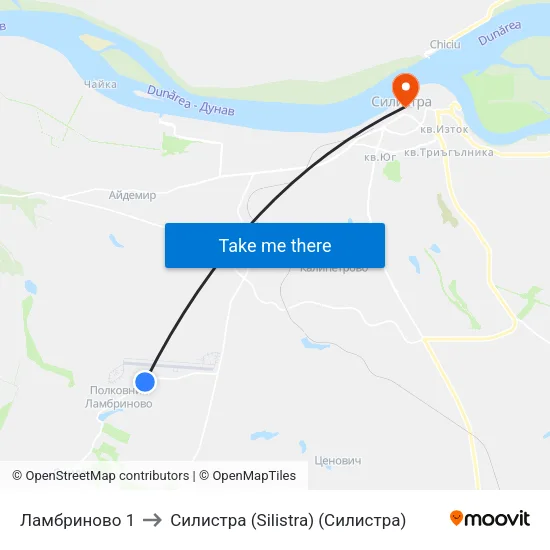 Ламбриново 1 to Силистра (Silistra) (Силистра) map