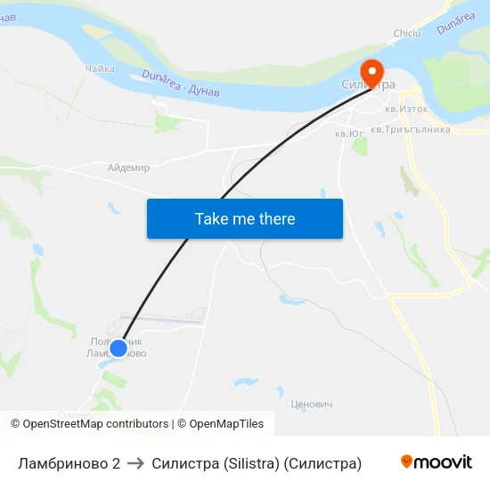 Ламбриново 2 to Силистра (Silistra) (Силистра) map