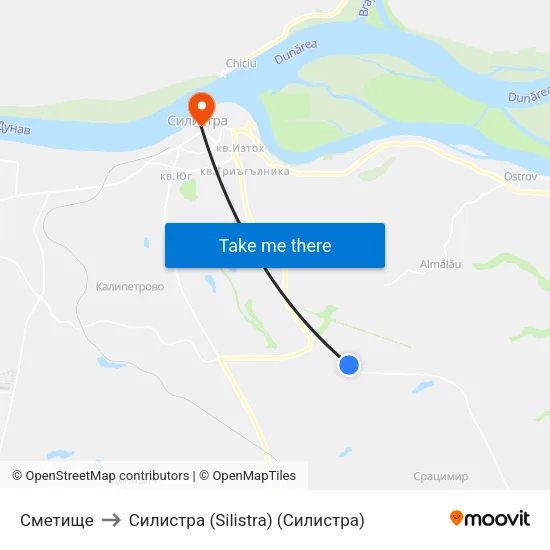 Сметище to Силистра (Silistra) (Силистра) map