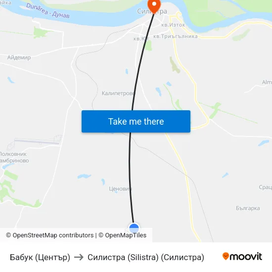 Бабук (Център) to Силистра (Silistra) (Силистра) map