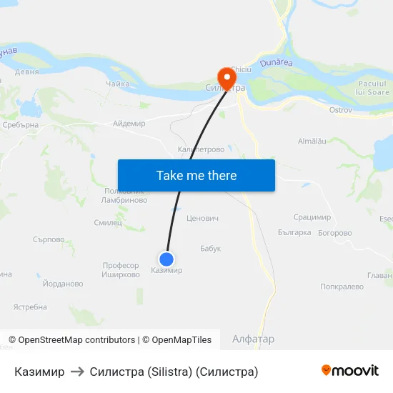 Казимир to Силистра (Silistra) (Силистра) map