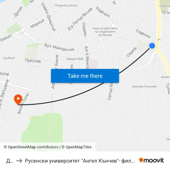 Дап to Русенски университет "Ангел Кънчев"- филиал Силистра map