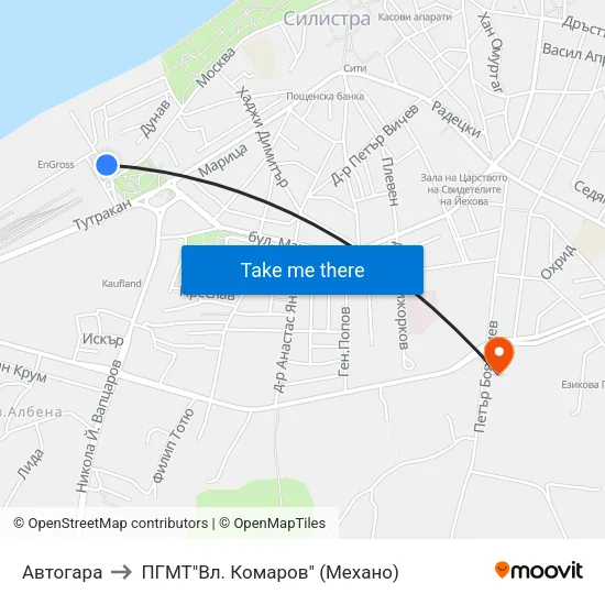 Автогара to ПГМТ"Вл. Комаров" (Механо) map