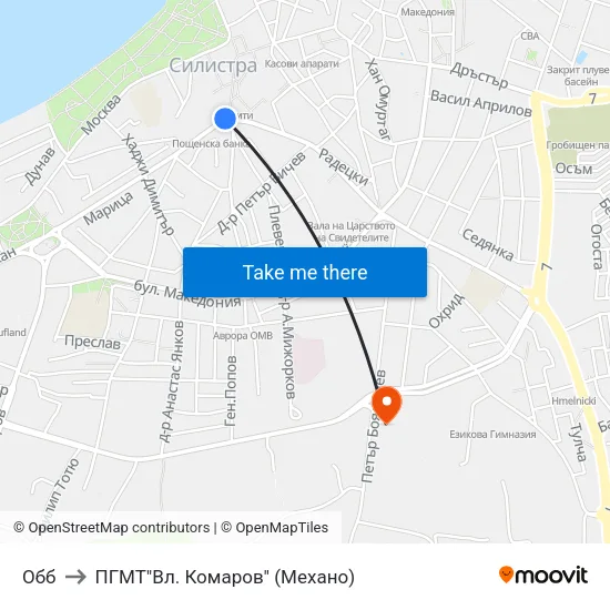 Обб to ПГМТ"Вл. Комаров" (Механо) map