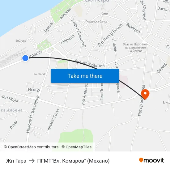 Жп Гара to ПГМТ"Вл. Комаров" (Механо) map