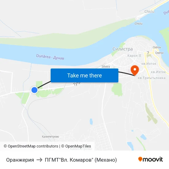Оранжерия to ПГМТ"Вл. Комаров" (Механо) map