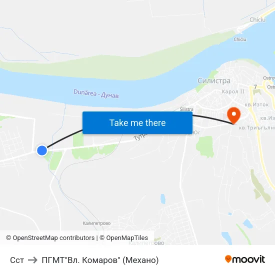 Сст to ПГМТ"Вл. Комаров" (Механо) map