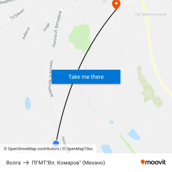 Волга to ПГМТ"Вл. Комаров" (Механо) map